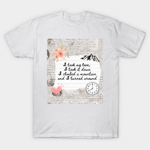 Fleetwood Mac Landslide Lyrics Print T-Shirt by madiwestdal